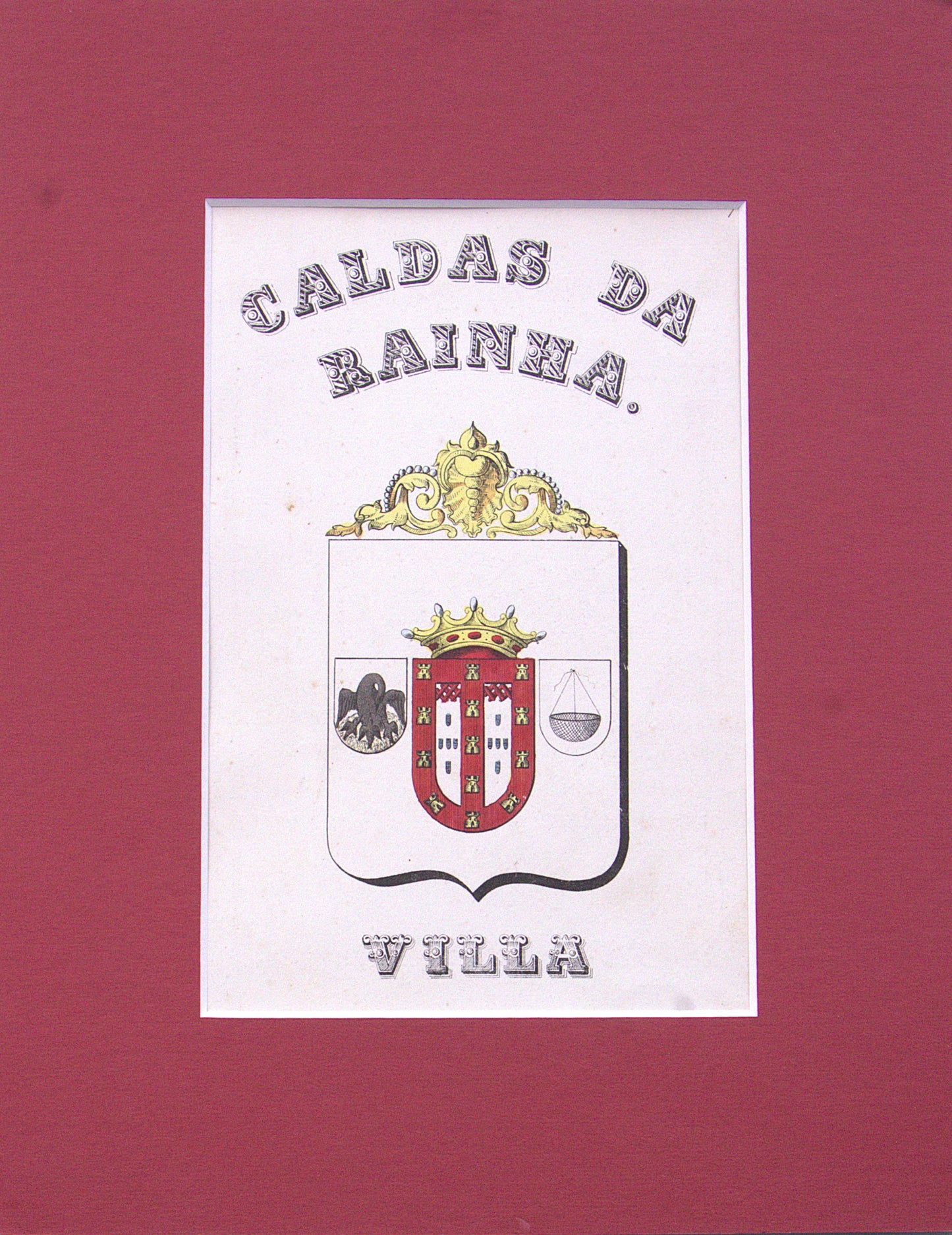 Gravura Original de Brasões de Portugal | Caldas da Rainha