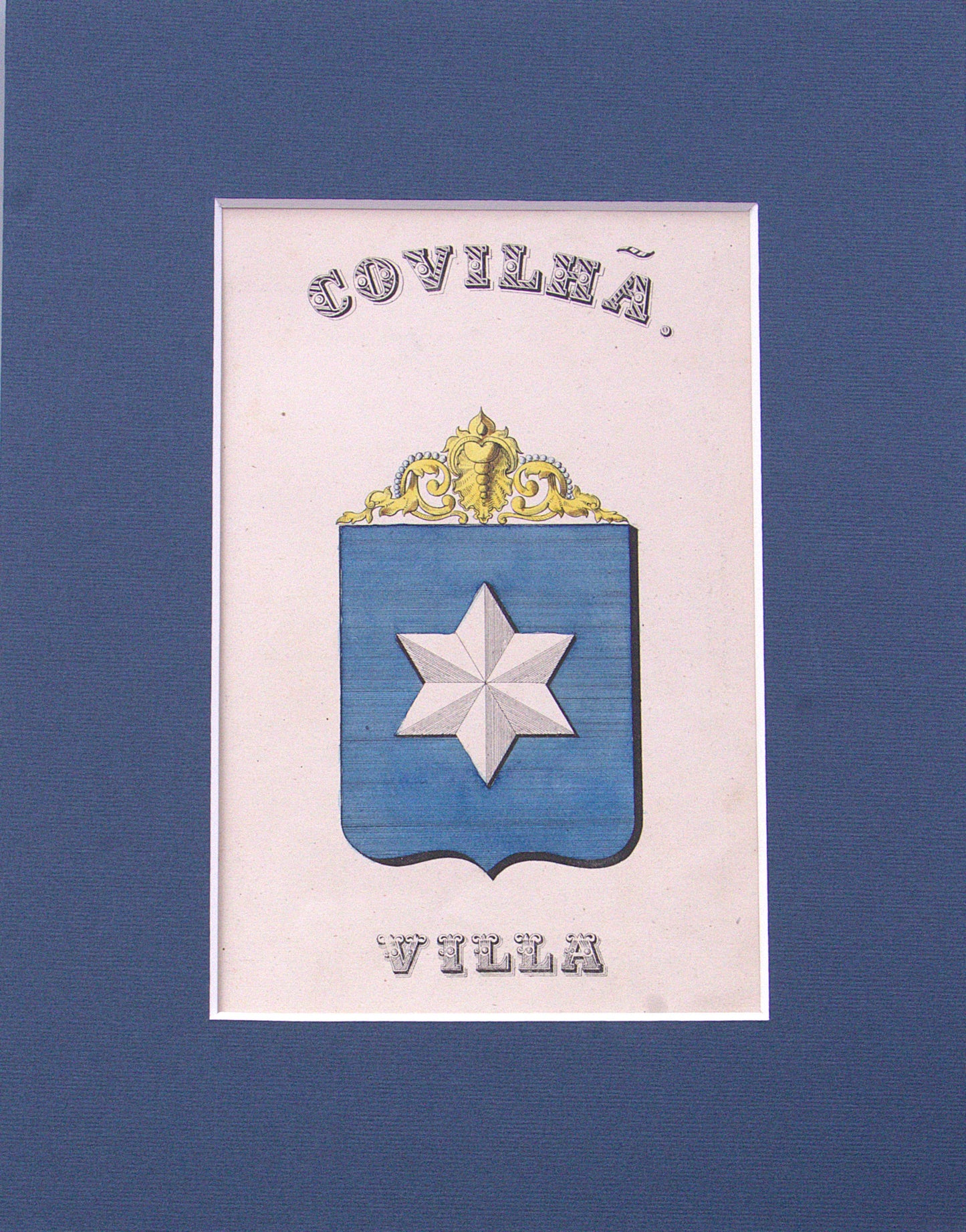 Gravura Original de Brasões de Portugal | Covilhã
