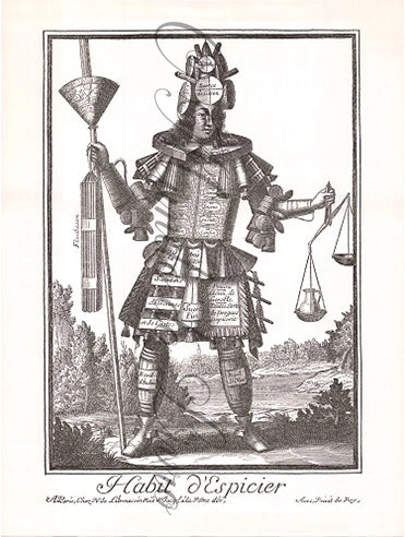 Habit d'Espicier: Reprodução da Série Profissões de Nicolas de Larmessin