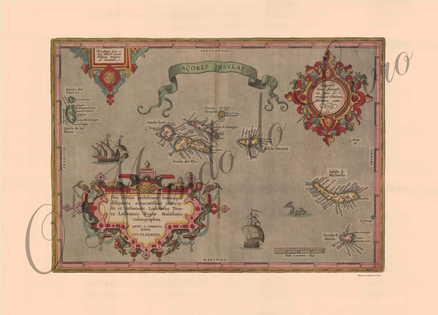 Reprodução de um Mapa dos Açores - 342