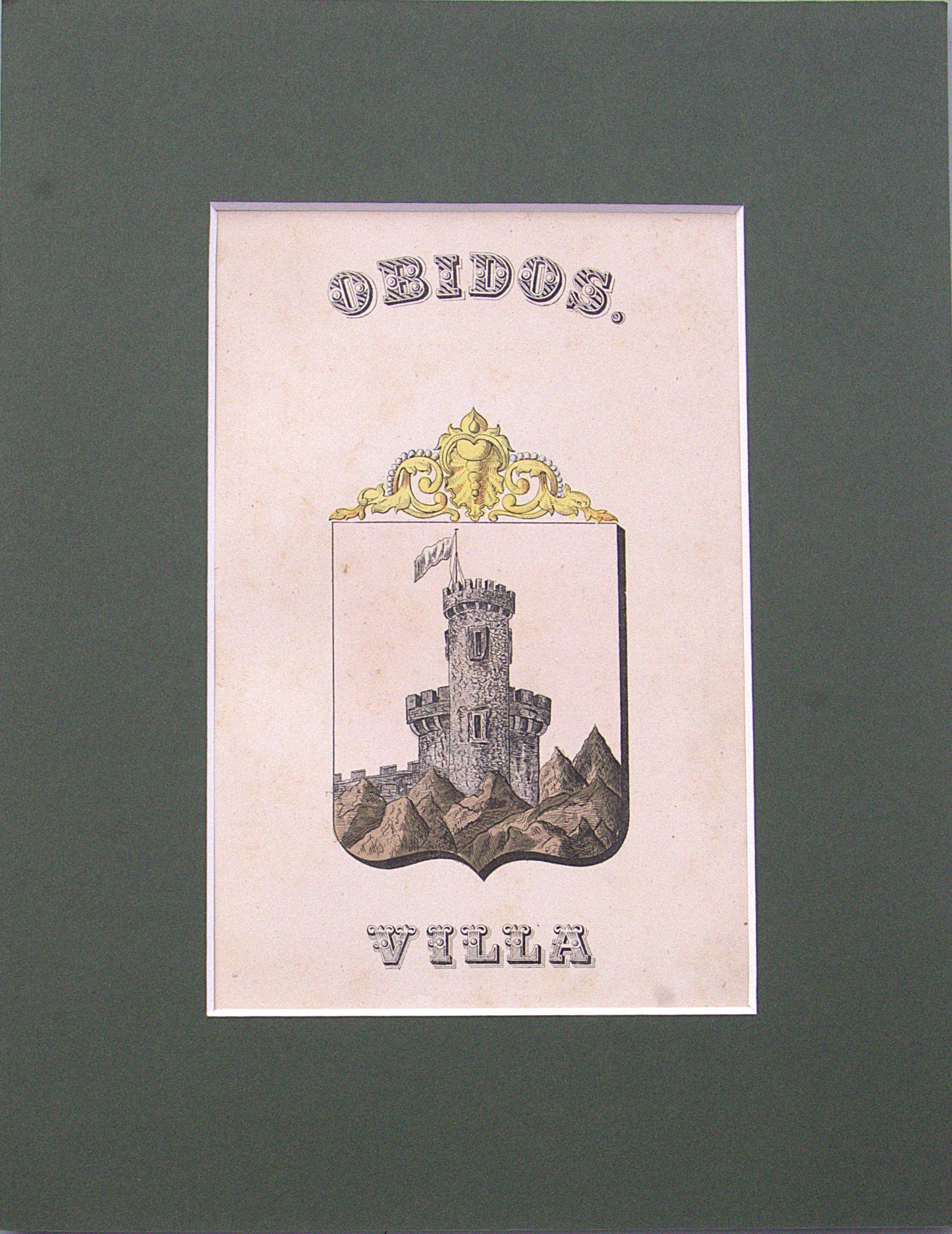 Gravura Original de Brasões de Portugal | Óbidos