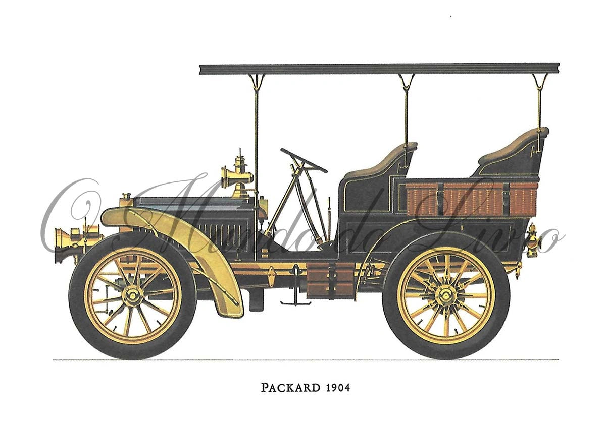 Reprodução de uma Gravura - Packard 1904