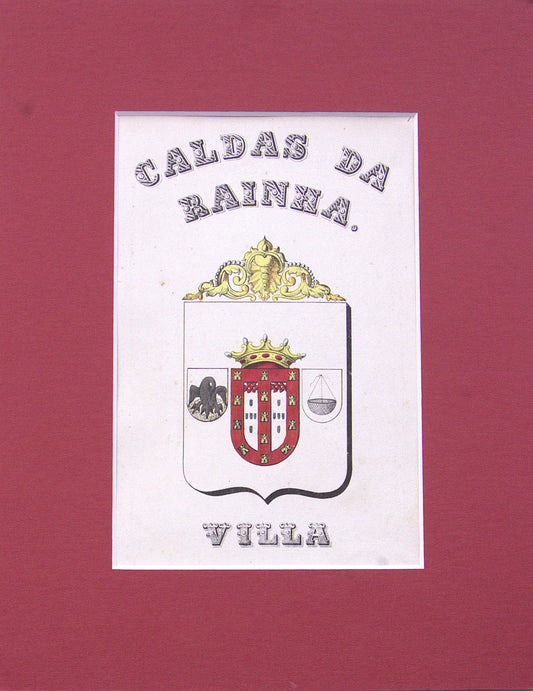 Gravura Original de Brasões de Portugal | Caldas da Rainha