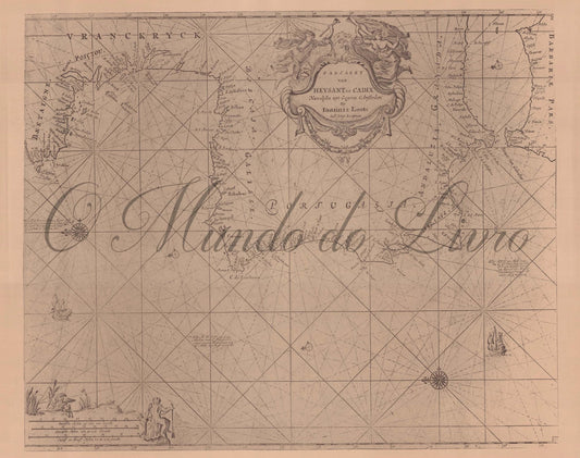 Reprodução de uma carta náutica da Peninsula Ibérica - 218
