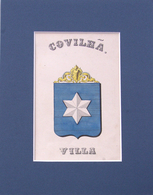 Gravura Original de Brasões de Portugal | Covilhã