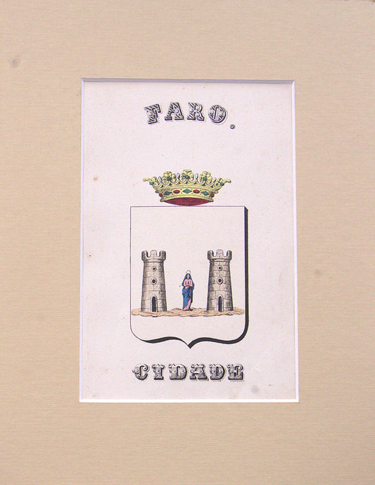 Gravura Original de Brasões de Portugal | Faro