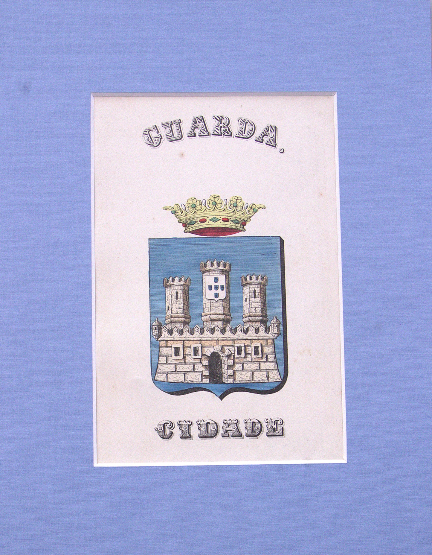 Gravura Original de Brasões de Portugal | Guarda