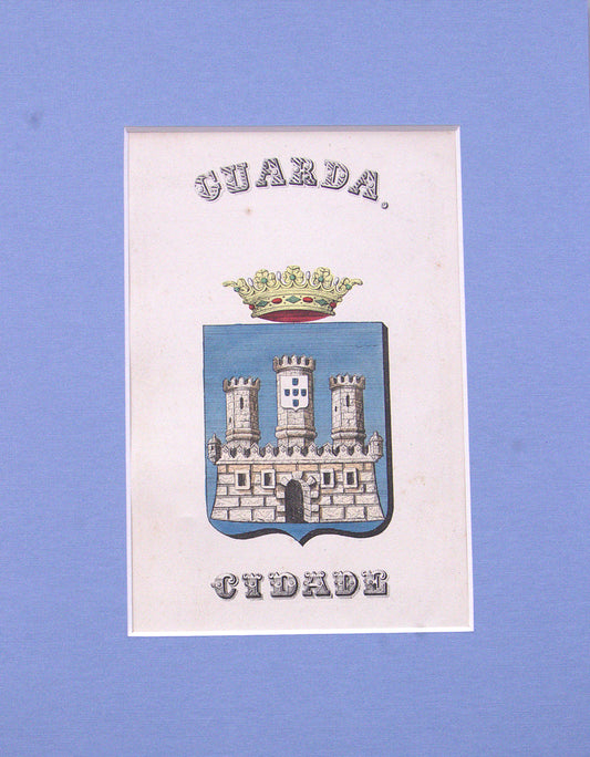 Gravura Original de Brasões de Portugal | Guarda