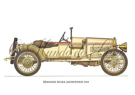 Reprodução de uma Gravura - Hispano Suiza (Alphonso) 1912