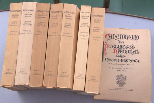 Coleção de Livros - Cancioneiro da Biblioteca Nacional, Antigo Colocci-Brancuti, 8 Volumes