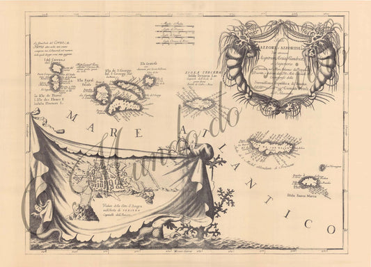 Reprodução de um Mapa dos Açores - 306