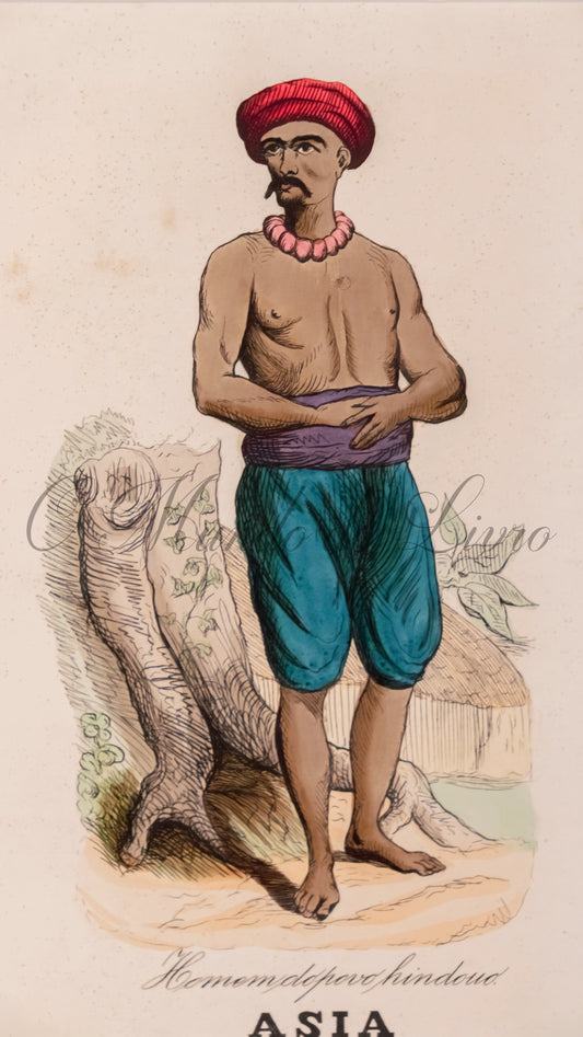 Usos e Trajos - Povos do Mundo (Ásia - Homem do Povo Hindouo)