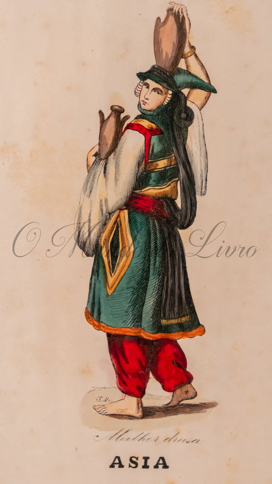 Usos e Trajos - Povos do Mundo (Ásia - Mulher Drusa)