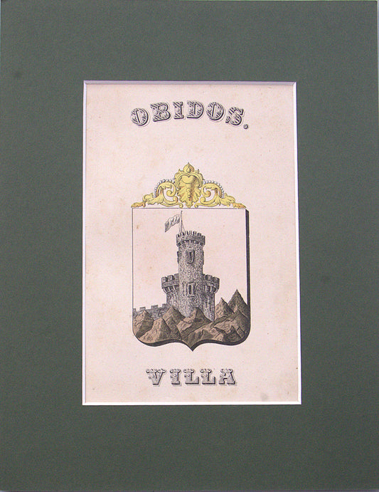 Gravura Original de Brasões de Portugal | Óbidos