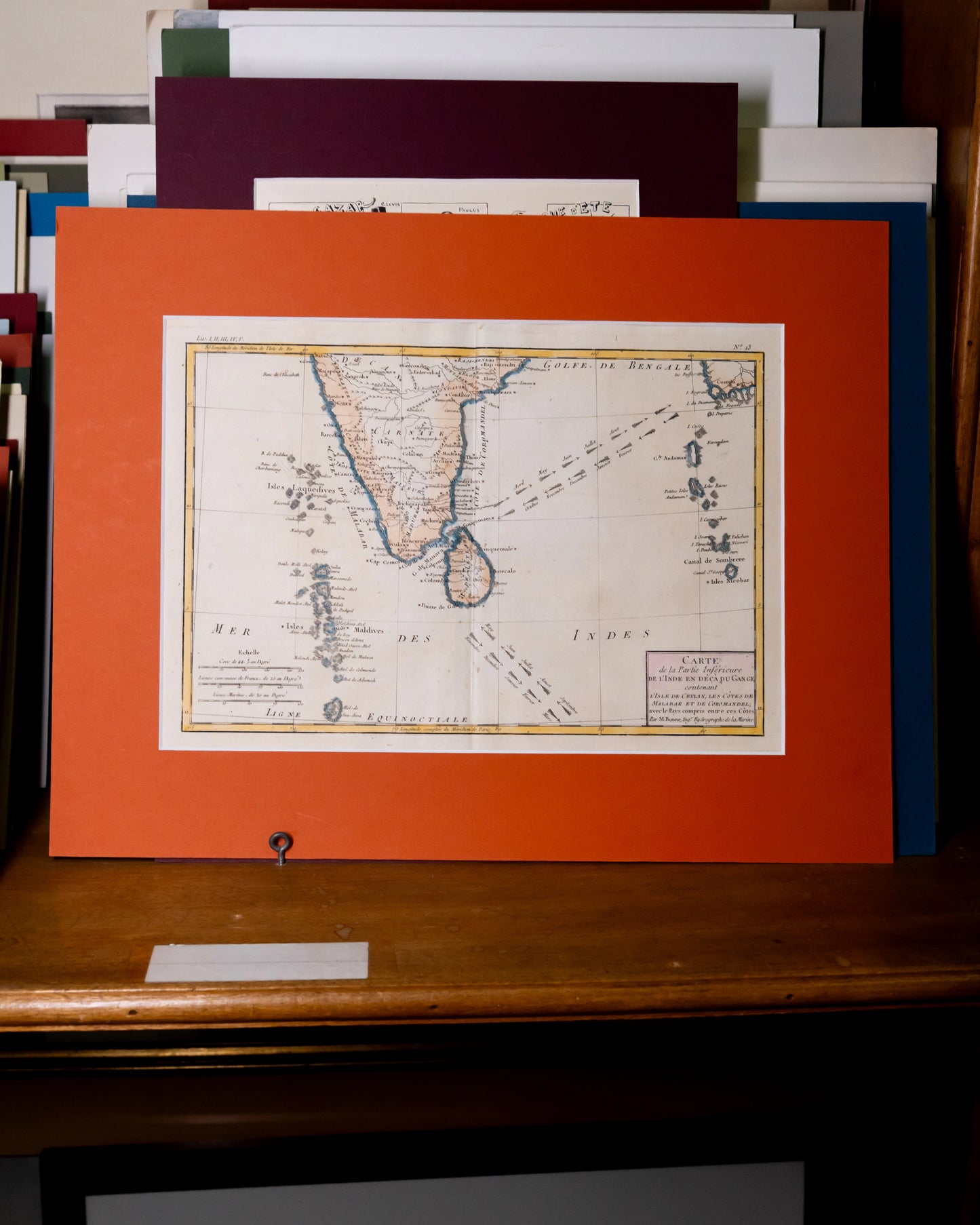Carte de la Partie Inferieure de L'Inde en Deca du Gange (Contenat L'Isle de Ceylan, les Cotes de Malabar et Coromandel)