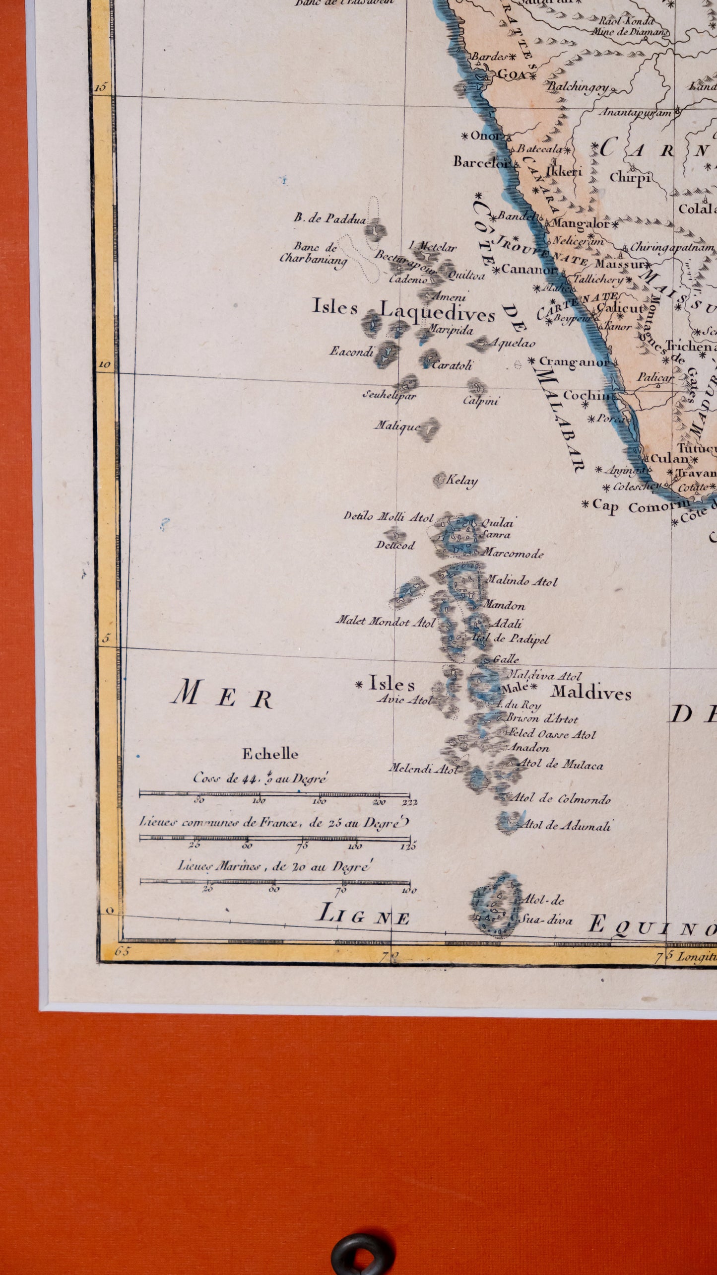Carte de la Partie Inferieure de L'Inde en Deca du Gange (Contenat L'Isle de Ceylan, les Cotes de Malabar et Coromandel)